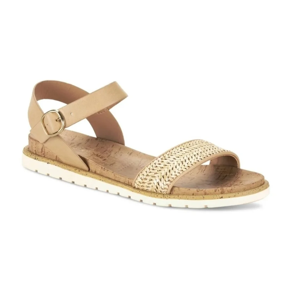 Sun & Stone Women Natural Raffia Sandals Flip Flop Sz 10 M Beige